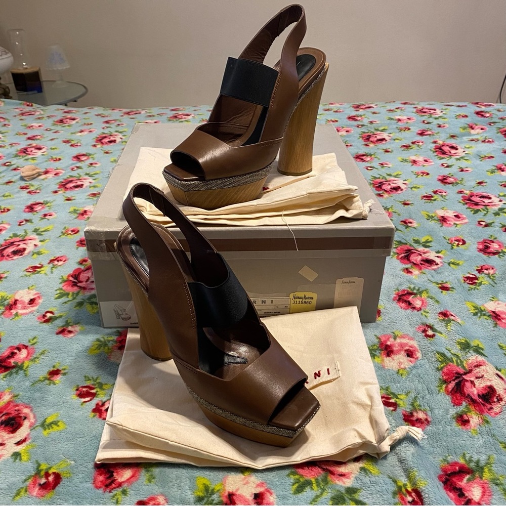 Unusual comfortable shoes by Marni worn out once